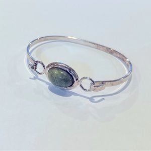 Silver bracelet with natural stone